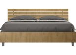 Letto Contenitore Doppia Alzata 160X200 Testata Inclinata Con Doghe Quercia Ankel