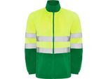 Roly Workwear HV9305 | Giacca In Pile Altair Hi-Viz Con Strisce Riflettenti - Colore: Garden Green 52/Fluor Yellow 221 - Taglia: Xl