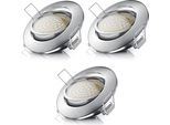 Set Di 3X Faretti Da Incasso Led Brandson, Luce Da Incasso, Faretto Da Incasso A Soffitto, Faretto Da Soffitto Dimmerabile E Orientabile Con Cornice In Alluminio, Bianco Caldo