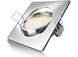 Faretto Da Incasso Led Brandson In Look Acciaio Inox, Faretto Da Soffitto Orientabile Con 320 Lumen / Bianco Caldo