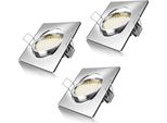Brandson 3X Faretto Da Incasso Led In Look Acciaio Inox, Faretto Da Soffitto Orientabile Con 320 Lumen / Bianco Caldo