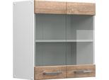 Vicco Pensile Universale R-Line, 60 Cm Con Ante In Vetro, Sonoma/Bianco