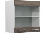 Vicco Pensile Universale R-Line, 60 Cm Con Ante In Vetro, Grigio/Bianco