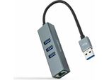Hub Usb 3.0 Nanocable 10.03.0407/ 3Xusb/ 1Xrj45/ Grigio