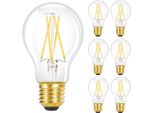 Zmh 6 Pezzi Led Lampadina E27 Lampada Vintage A60 Lampadina Edison Lampadina 2700K 4W Filamento Bianco Caldo Lampadina Retrò Vetro Antico Per Casa Hotel Caffè Bar