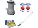 Bestway - Aspiratore Per Piscine Aquacrawl & Pompa Filtro 3028 L/U & 2 Filtri Tipo Ii & Spazzola Ways