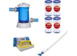 Bestway - Aspiratore Per Piscine Aquacrawl & Pompa Filtro 5678 L/U & 4 Filtri Tipo Iii & Spazzola Ways
