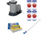 Bestway - Aspiratore Per Piscine Aquacrawl & Pompa Filtro 5678 L/U & 4 Filtri Tipo Iii & Spazzola Ways