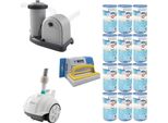 Ways - Cura Della Piscina - Aspiratore Per Piscina ZX50 & Pompa Filtro 5678 L/U & 12 Filtri Tipo A & Spazzola Ways Per Il Lavaggio