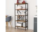 Scaffale Da Cucina Tomelilla Scaffale In Piedi 160 X 66 X 34 Cm Portaspezie Con 5 Ripiani Scaffale Aperto Per Riporre Oggetti Scaffale Per Riporre Oggetti Noce / Antracite