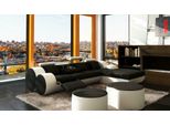 JV Möbel Schwarz-weißes Ecksofa luxus Couch Wohnzimmermöbel