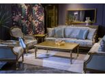 Set Completo Divano 3+3+1+1 Divani Da Salotto Tavolino Divano Blu 5Pz