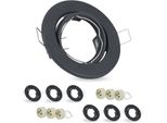 Zmh 6ER Cornice Da Incasso GU10 Set - Faretto Da Incasso Nero Cornice Da Incasso GU10 Prese 230V Con Foro Base Diametro 50Mm Faretto Da Incasso Orientabile