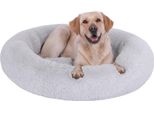Letto Per Cani Rotondo Cuscino Per Cani Divano Letto Per Gatti Ciambella Lavabile Grigio Chiaro Ø 50Cm