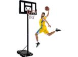YARDIN Basketballkorb Outdoor 135-305cm Höhenverstellbar Basketballständer Basketballkörbe mit Ständer & Rollen, Basketball, Pumpe