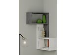 Decortie Part Scaffale Angolare Moderno Retro Grigio-Bianco Antico, 67 X 47 X 82 Cm