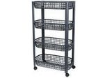 Dochtmann Carrello Portaoggetti Mobile, 4 Ripiani, Grigio, 46,5X26,78,8Cm