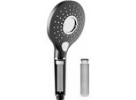 Soffione Doccia Rainsworth Con Filtro Risparmio D'acqua Con Aumento Della Pressione H36807-3 Modalità Di Getto Doccetta, Soffione Doccia Filtro Anticalcare, Nero