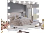 Specchio Per Il Trucco, Luci Hollywood, Lampadine Led Dimmerabili, 5846Usb-Bianco