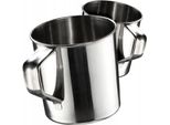 Tazza In Acciaio Inox Kadax, Tazza Da Caffè Resistente Con Manico, Tazza Infrangibile, Tazza Isolata, Tazza Termica Per Caffè, Tè, Succo E Acqua (10 Cm / 2 Pezzi)
