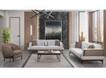 Set Di Divani Grigio-Marrone 3+3+1 Posti + Tavolino Di Lusso Jvmoebel