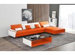 Lusso Set Angolare Divano In Pelle A L Reclinabile Arancione