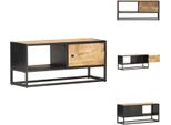 Vidaxl Mobile Tv Con Anta Intagliata 90X30X40 Cm Legno Di Mango Grezzo - Mobili Tv