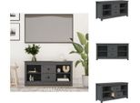 Vidaxl Mobile Tv Grigio 103X36,5X52 Cm In Legno Di Pino Massiccio - Mobili Tv