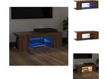Mobile Tv Vidaxl Con Luci Led Look Rovere Marrone 90X39X30 Cm - Mobili Tv
