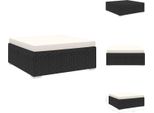 Vidaxl Sgabello Modulare 1 Pz. + Cuscini In Polirattan Nero - Elementi Per Divani Da Giardino