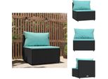 Vidaxl Divano Da Centro Giardino Con Cuscini In Poly Rattan Nero - Divani Da Giardino