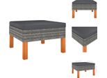 Vidaxl Poggiapiedi In Poly Rattan E Legno Massiccio Di Eucalipto - Elementi Per Divani Da Giardino