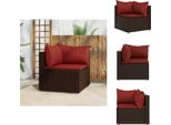 Vidaxl Divano Da Giardino Angolare Con Cuscini In Poly Rattan Marrone - Divani Da Giardino