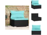 Vidaxl Divano Da Centro Giardino Con Cuscini In Poly Rattan Nero - Elementi Per Divani Da Giardino