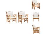 Vidaxl Sedie Da Giardino Con Cuscino 2 Pz. Legno Massiccio Di Acacia - Sedie Da Giardino