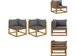 Vidaxl Divani Angolari Modulari 2 Pezzi Con Cuscini Grigio Scuro - Elementi Per Divani Da Giardino