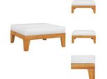 Vidaxl Poggiapiedi Modulare Con Cuscini Bianco Crema In Legno Massiccio Di Acacia - Elementi Per Divani Da Giardino
