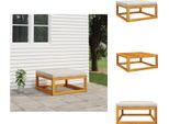 Vidaxl Sgabello Da Giardino Con Cuscini Grigio Chiaro In Legno Massiccio Di Acacia - Elementi Per Divani Da Giardino