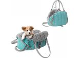 Borsa Per Cani, Regolabile, Tracolla, Borsa Per Animali Domestici, Trasporto, Borsa Per Gatti, Borsa Da Viaggio, Campeggio, Borsa, Turchese, 38X24X28 Cm
