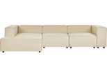 BELIANI Ecksofa Beige Leinen L-förmig 3-Sitzer Modulsofa Rechtsseitig Wohnzimmermöbel Modern Wohnzimmer Salon Wohnecke Sitzecke