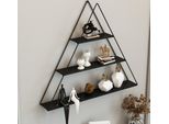 Scaffale A Parete 'PolvijäRvi' Con 3 Ripiani 70 X 9 X 59 Cm A Forma Di Piramide Nera
