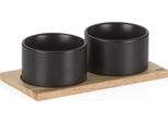 Kela Set Di Ciotole Gunten In Porcellana Nera 3 Pezzi 23,5X12,0X7,5Cm 10,0Cm KL-10069