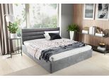 Gutto Letto Imbottito 120X200 Rete A Doghe In Metallo Velluto Grigio Con Contenitore E Contenitore