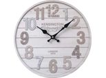 Rebecca Mobili Orologio Da Parete In Legno In Stile Vintage, Bianco E Grigio, ø 33,8 Cm