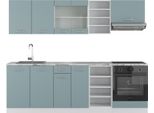 Vicco Cucina Componibile R-Line, 240 Cm Senza Piano Di Lavoro, Grigio-Blu/Bianco