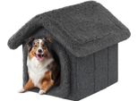 Cuccia Per Cani Casa Grotta Per Cani Cuccia Per Gatti Cuccia Per Cani Grotta Per Gatti Casa Per Cani Cuscino Per Gatti Casa Soffice, Nero Con Grigio, 46X52X53 Cm