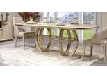 Esstisch Esszimmertisch Essecke Esszimmermöbel Tisch Holz Gold Beige JVmoebel