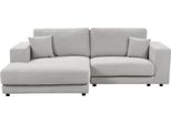 BELIANI Ecksofa Hellgrau Stoff L-förmig 3-Sitzer Sofa mit Chaiselongue Rechtsseitig Wohnzimmermöbel Modern Wohnzimmer Ausstattung Wohnecke Sitzecke