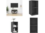 Vidaxl Mobile Tv A Parete Grigio Lucido 37X37X72 Cm In Legno - Mobile Tv - Mobile Tv - Mobile Tv Sospeso - Mobile Tv Sospeso