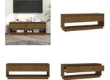 Vidaxl Mobile Tv Marrone Miele 110,5X34X40 Cm In Legno Di Pino Massiccio - Mobile Tv - Mobile Tv - Mobile Tv - Porta Tv